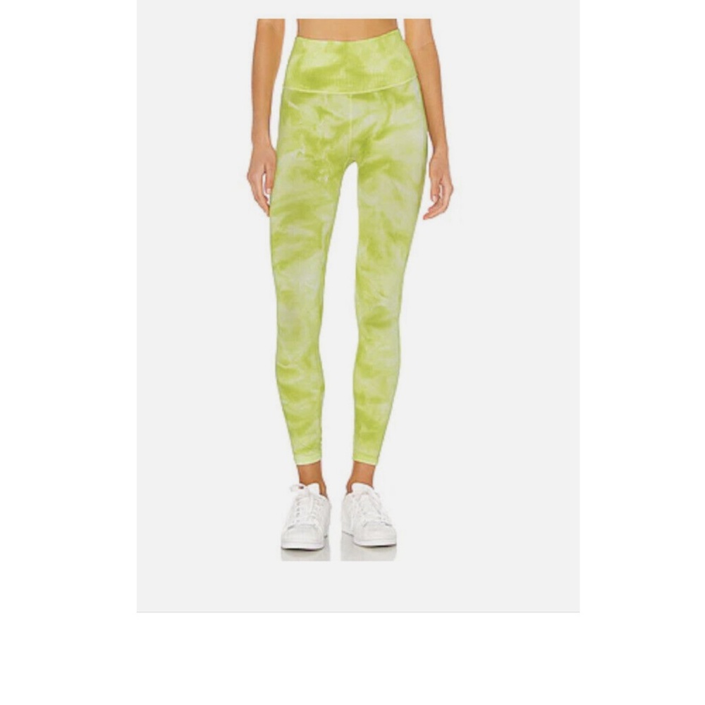 FREE PEOPLE MOVEMENT Good Karma Tie Dye Legging XS/S KEY LIME COMBO Neon